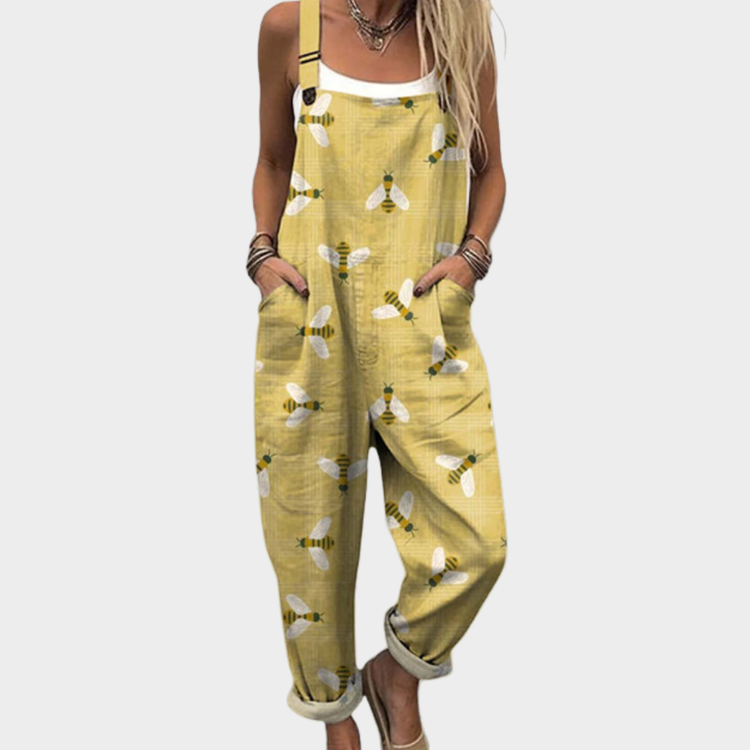 Comfortable Printed Overalls