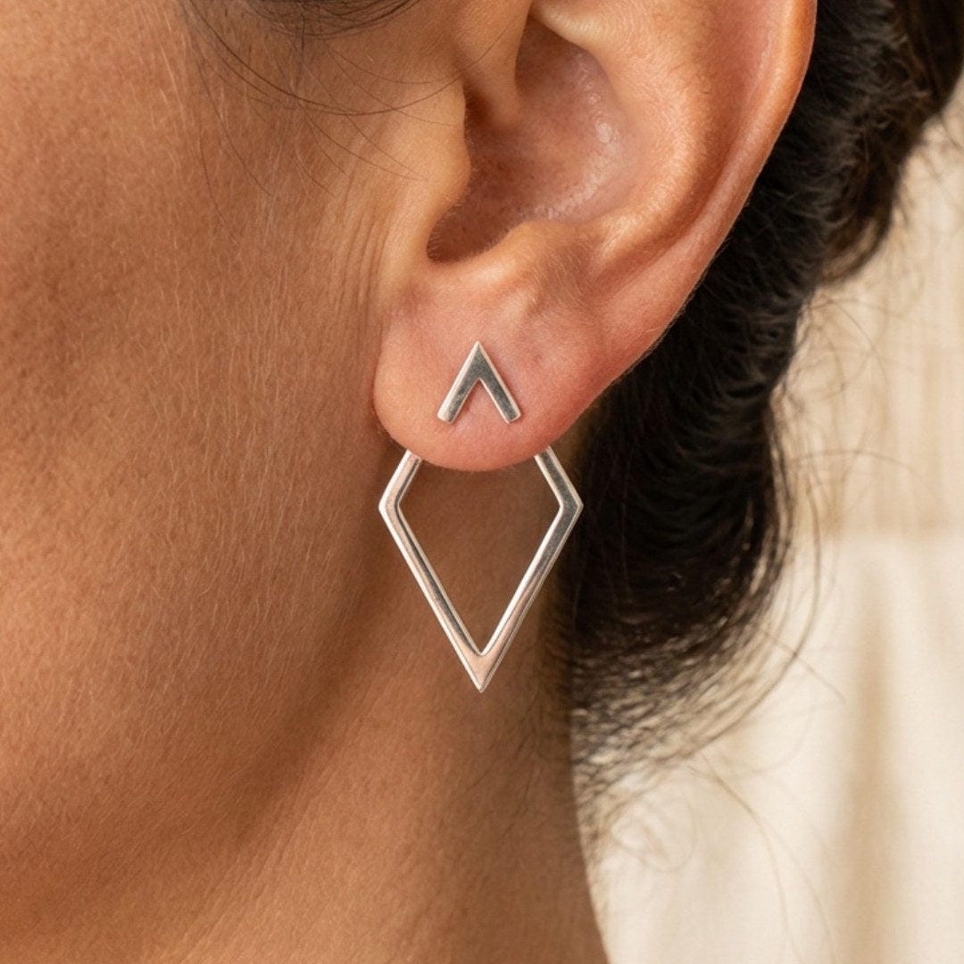 Boho geometrické náušnice pecky