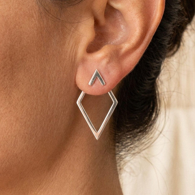 Boho geometrické náušnice pecky