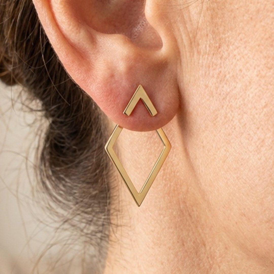 Boho geometrické náušnice pecky