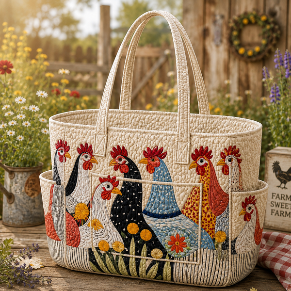 Agathe | Meadow Hen Quilted Tote Bag
