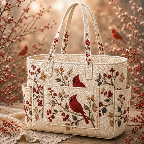 Émilie | Purple Leaves Quilted Tote Bag