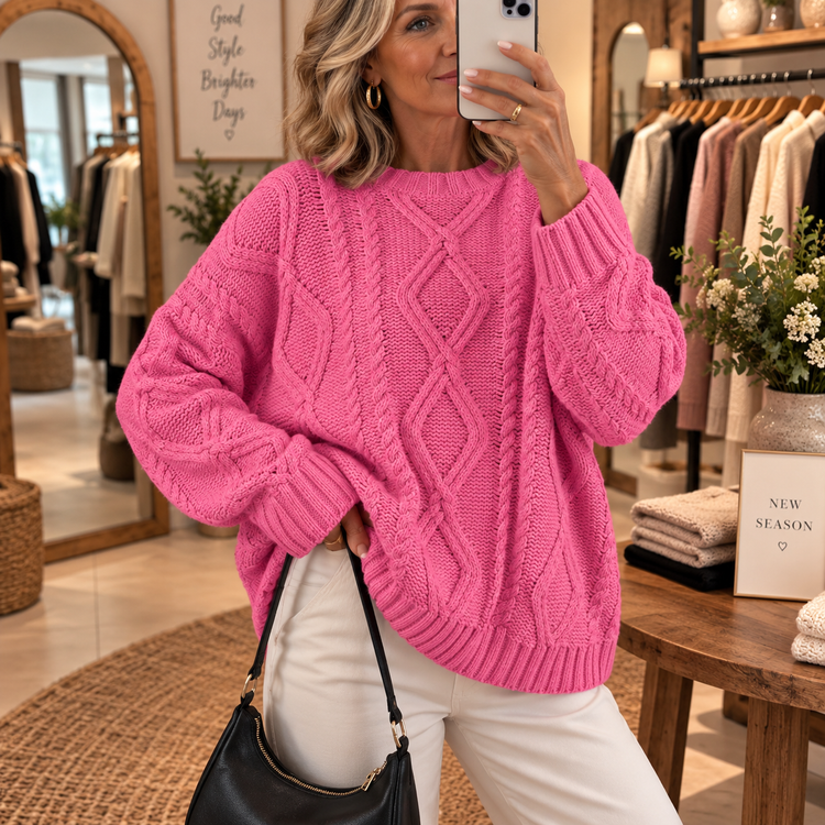 Aoife™ | Classic Aran Knit Sweater