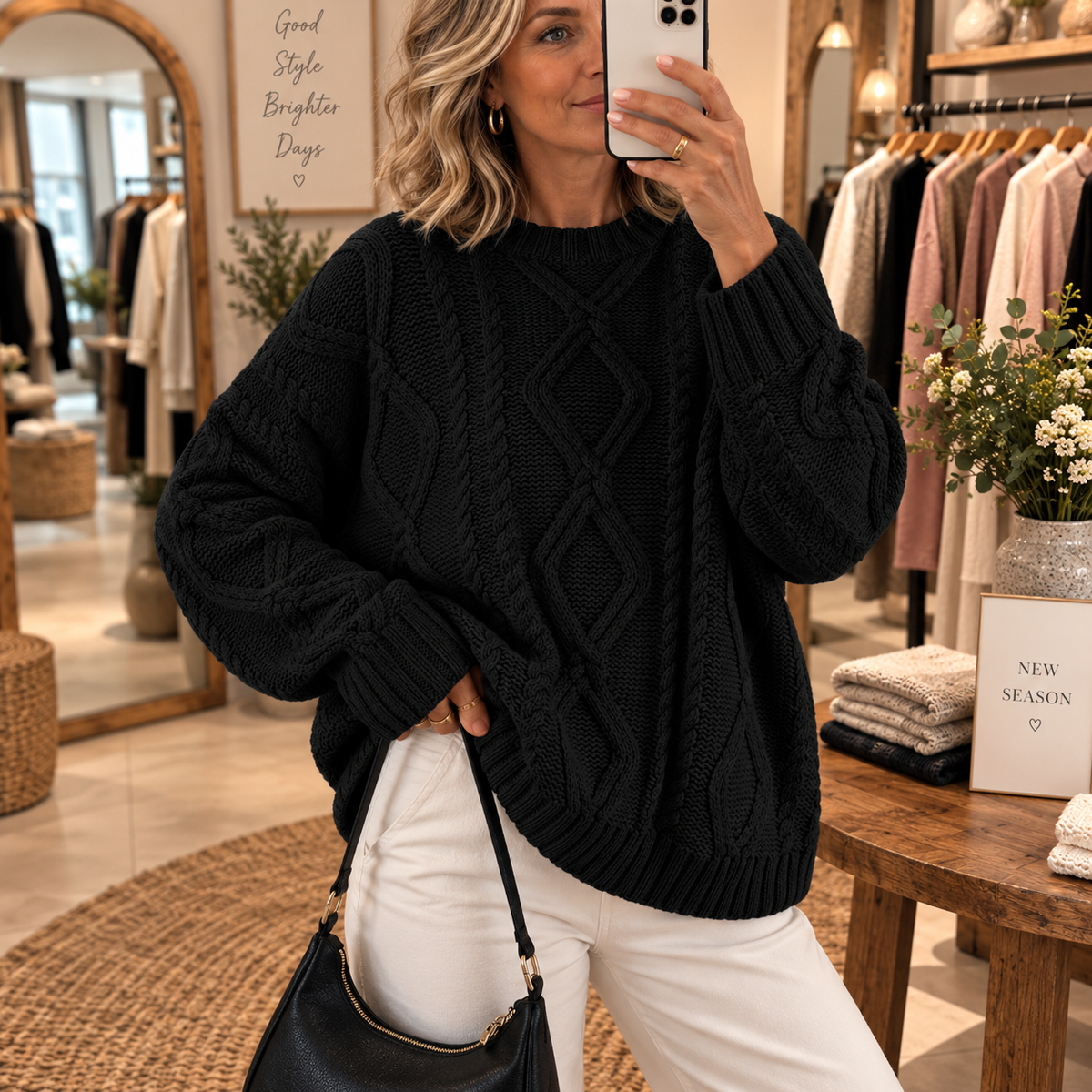 Aoife™ | Classic Aran Knit Sweater