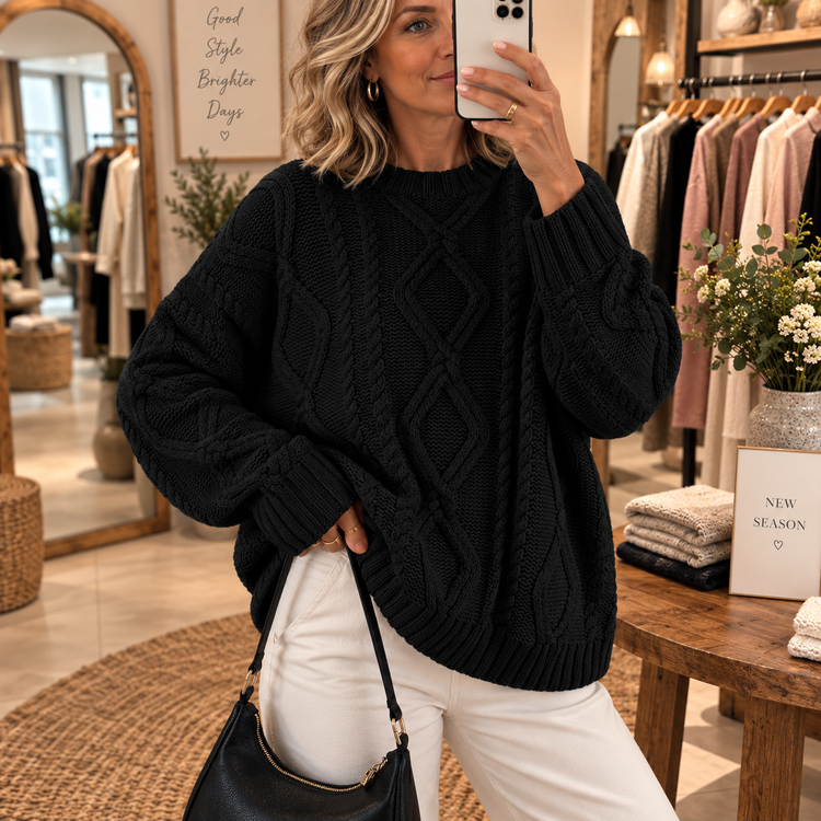 Aoife™ | Classic Aran Knit Sweater
