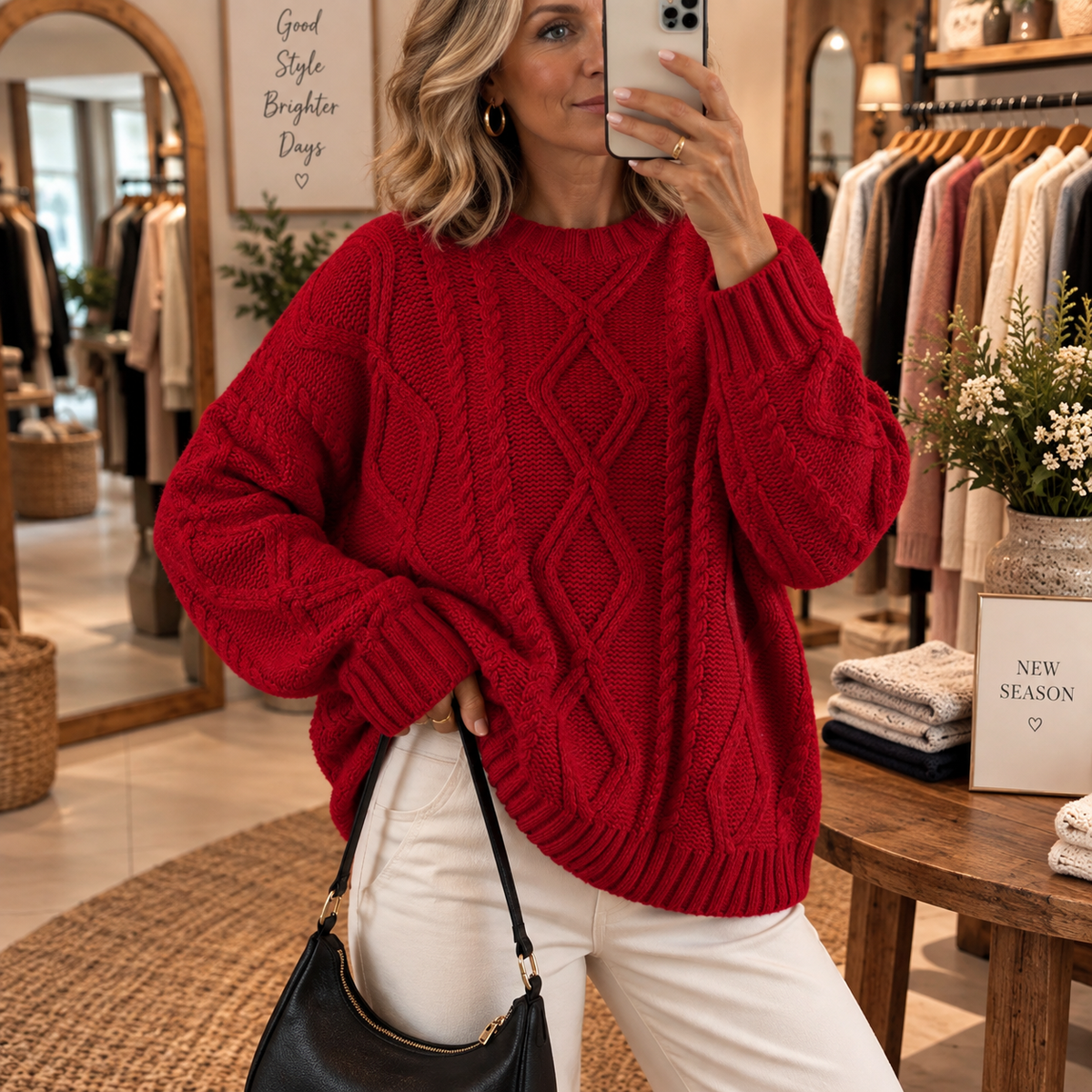 Aoife™ | Classic Aran Knit Sweater