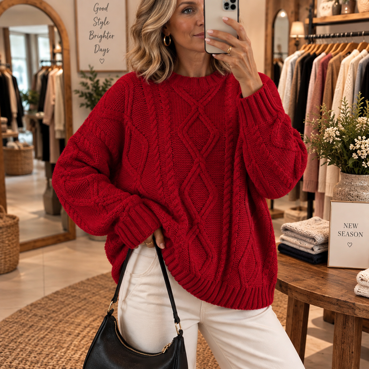 Aoife™ | Classic Aran Knit Sweater