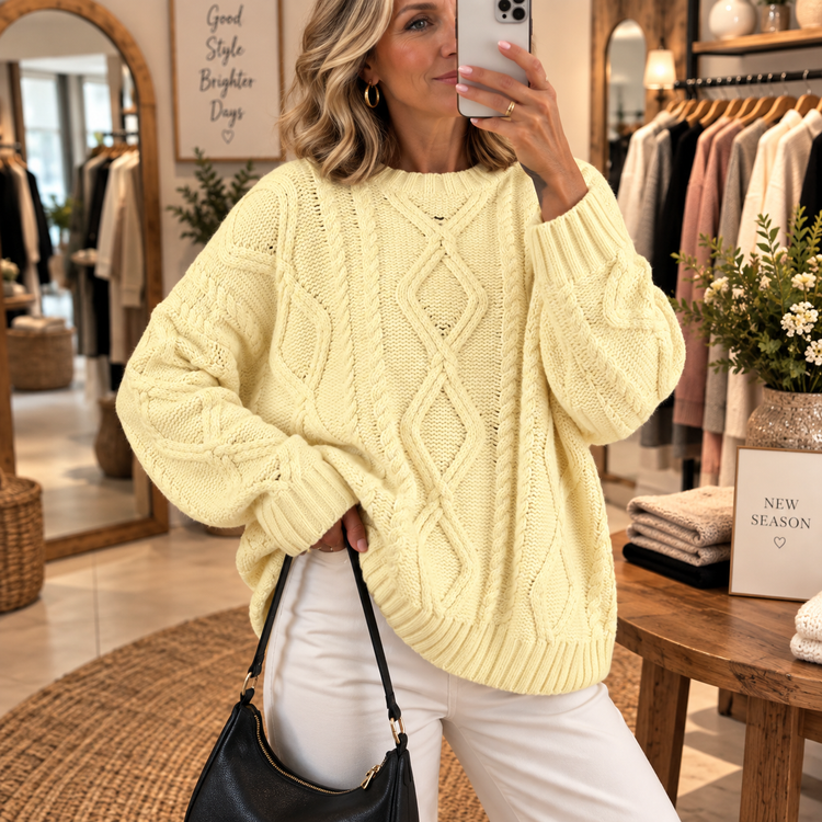 Aoife™ | Classic Aran Knit Sweater
