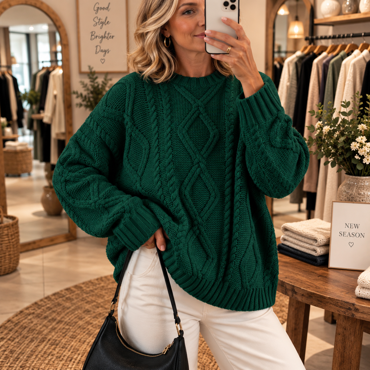 Aoife™ | Classic Aran Knit Sweater