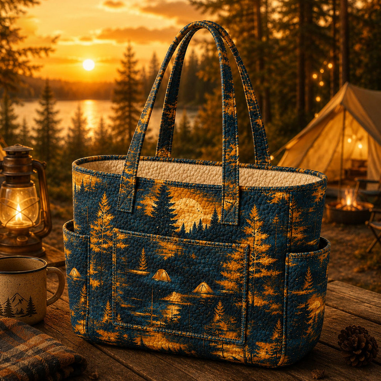 Alice | Wild Camping Quilted Tote Bag