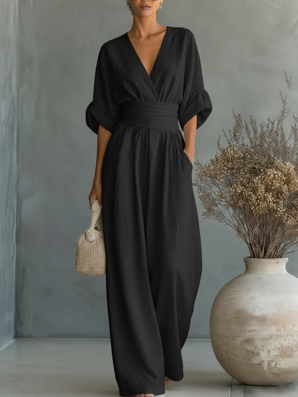 The Capella | V-Neck High-Waist Jumpsuit
