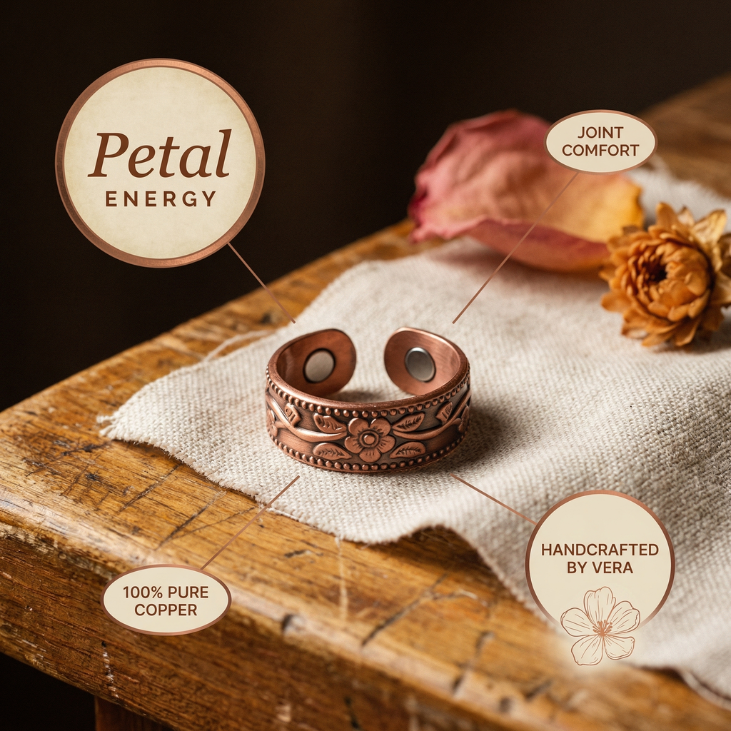 Měděný prsten Petal