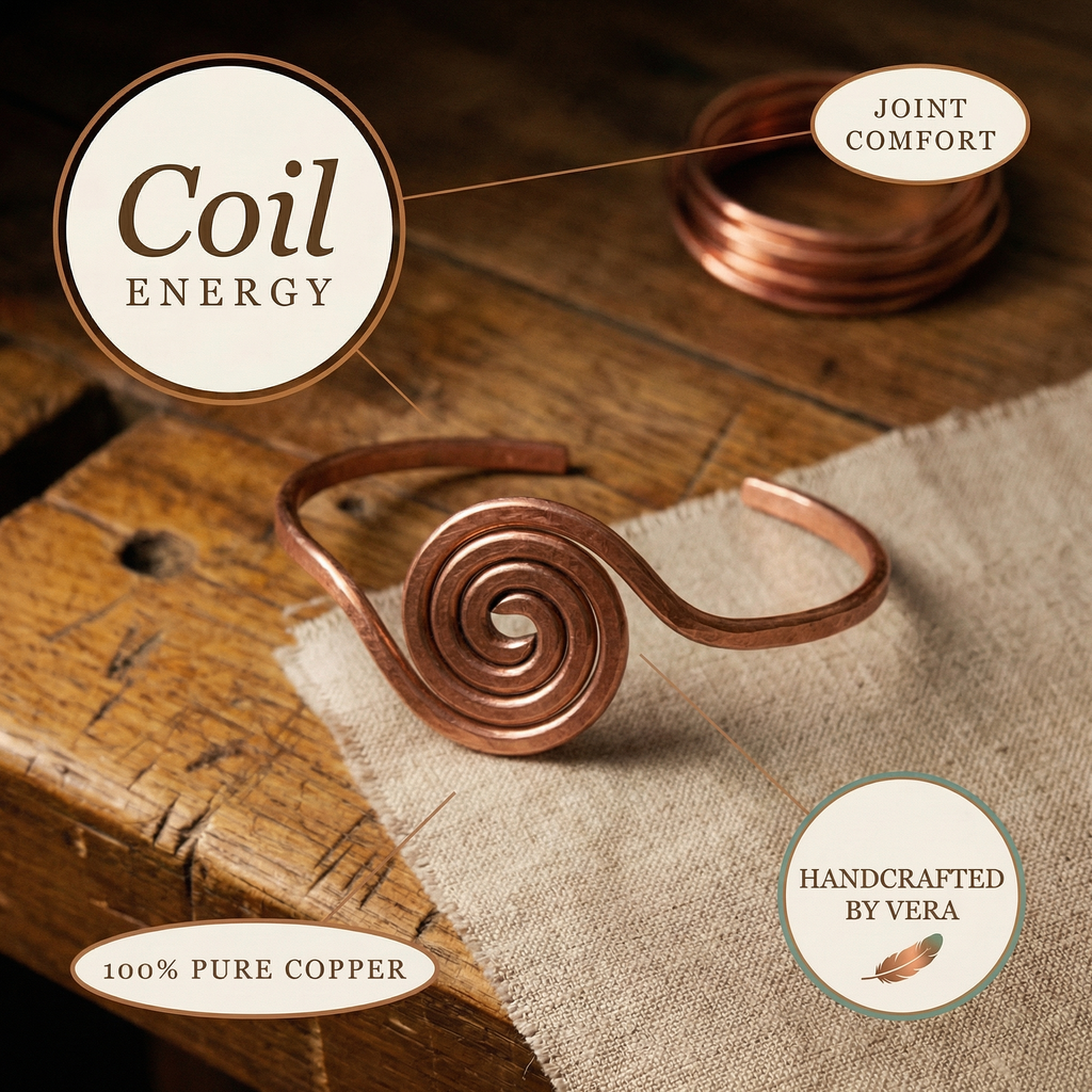Měděný náramek na kotník Coil