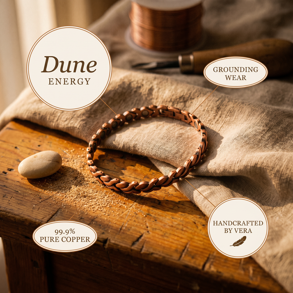 Měděný náramek na kotník Dune