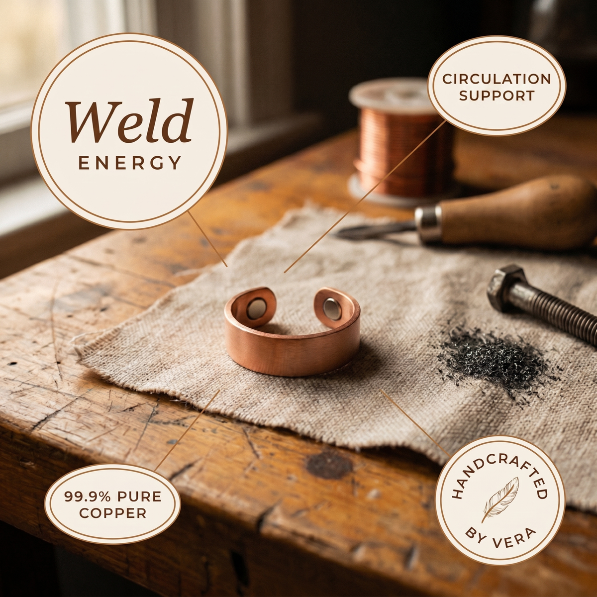 Měděný prsten Weld
