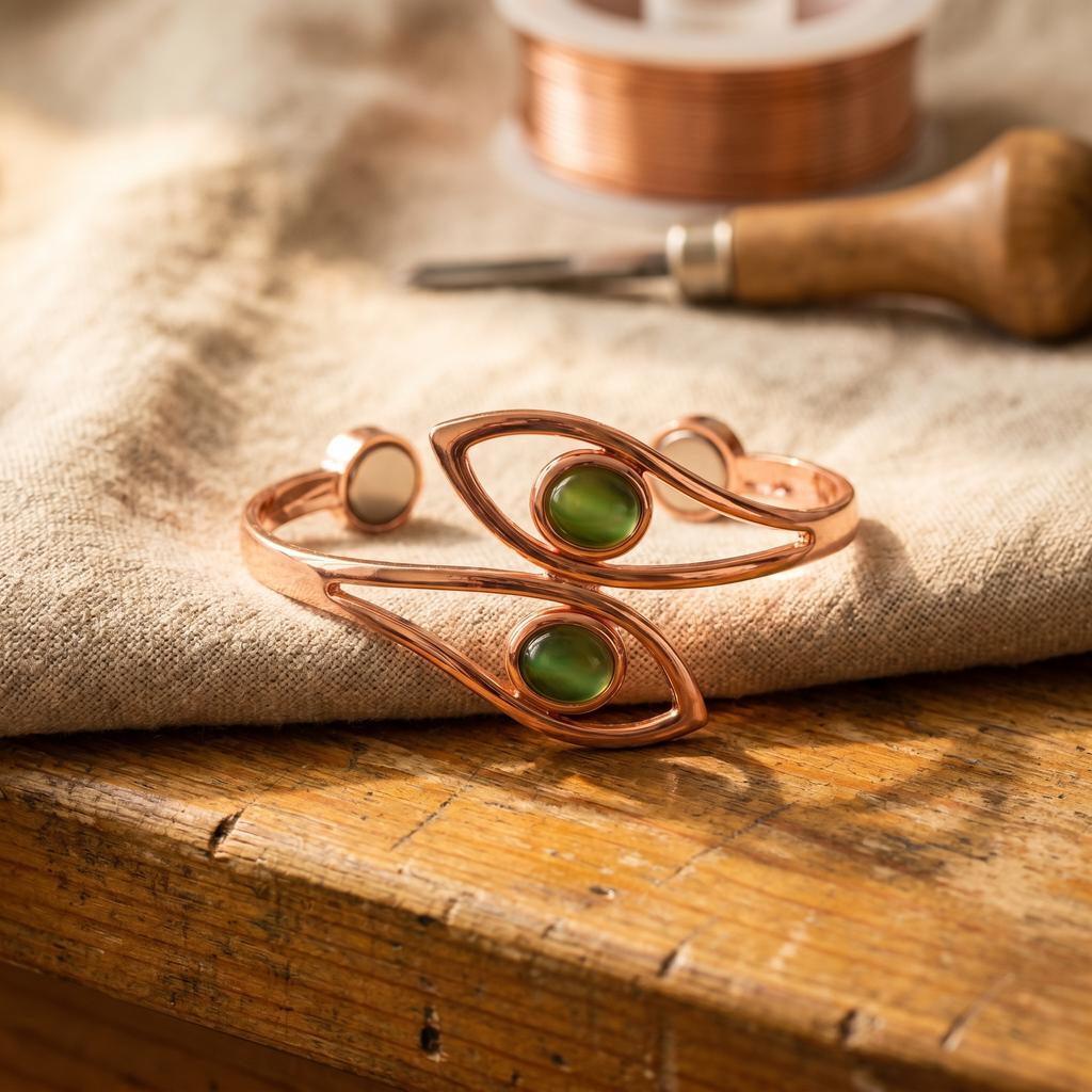 Měděný náramek Opal