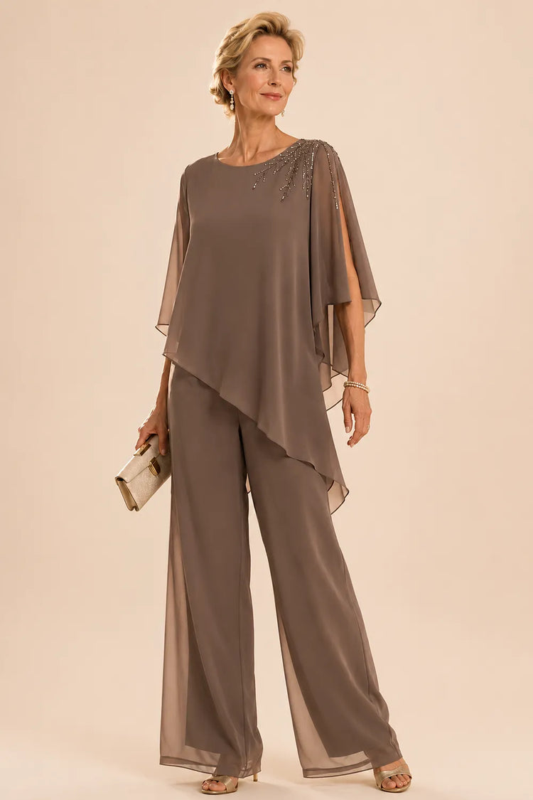 Embellished Chiffon Mother of the Bride Pant Suit