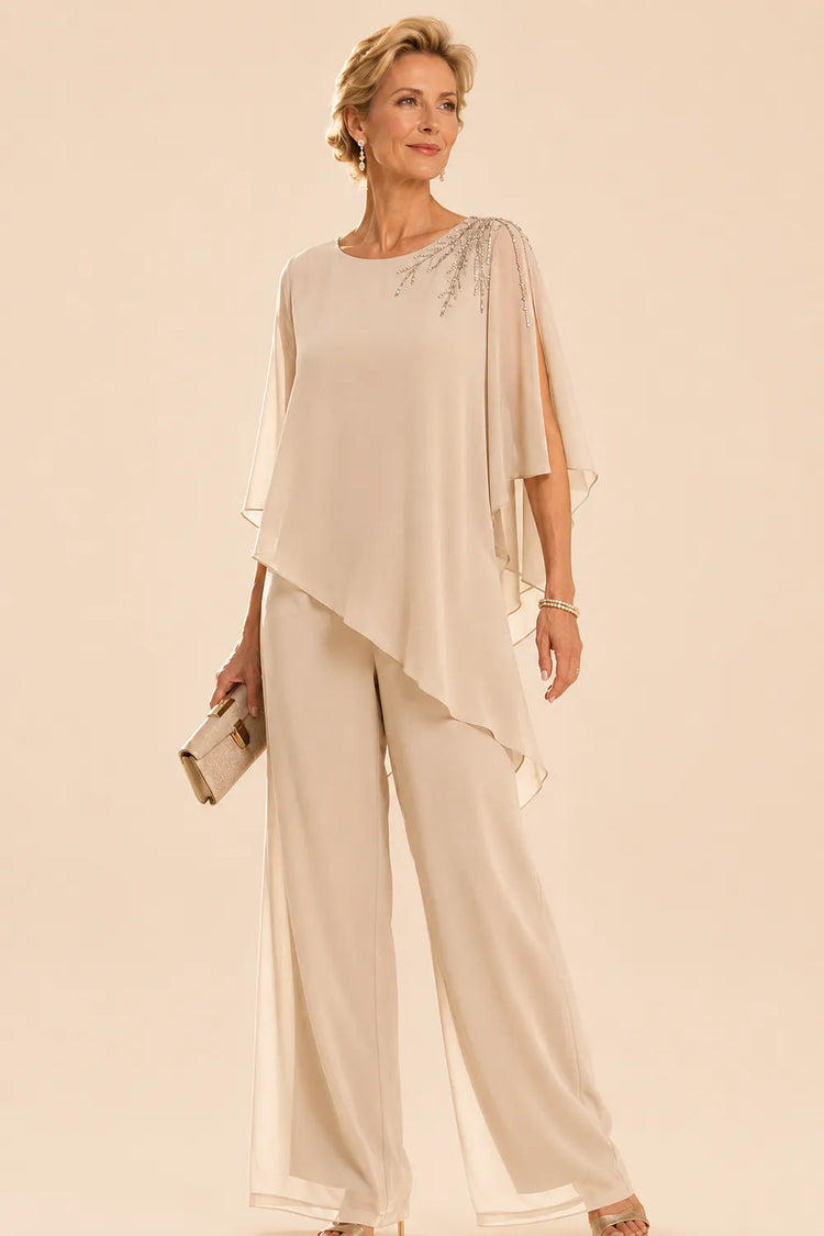 Embellished Chiffon Mother of the Bride Pant Suit